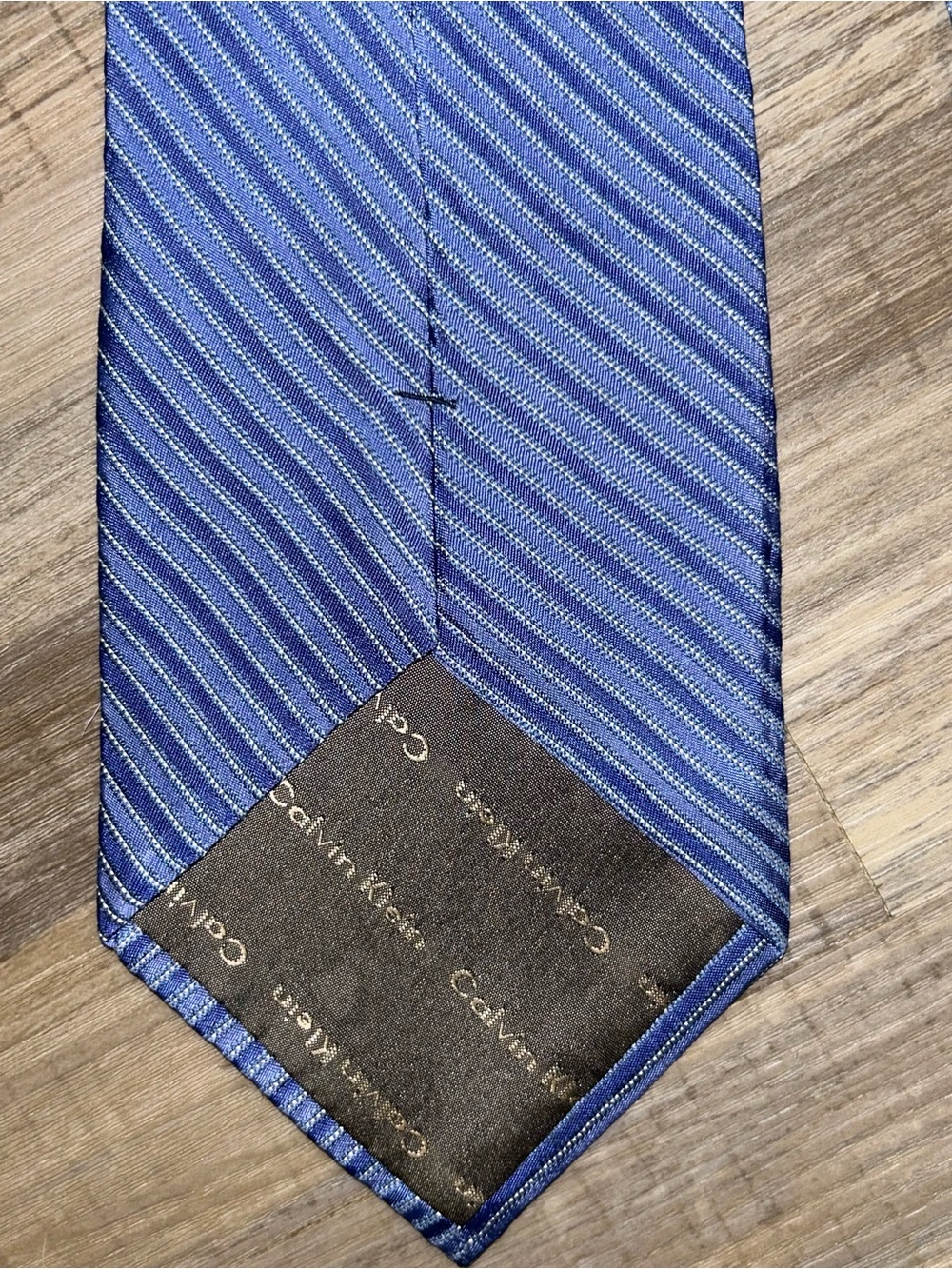 Calvin Klein Blue Diagonal Stripe Tie - Picture 5 of 5